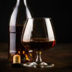 Cognac or brandy in the glass